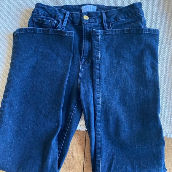 FRAME "Le Crop Mini Boot" Denim Dark Wash 
Approx. 10.5" Rise 24.5”
High Rise - Picture 9 of 11